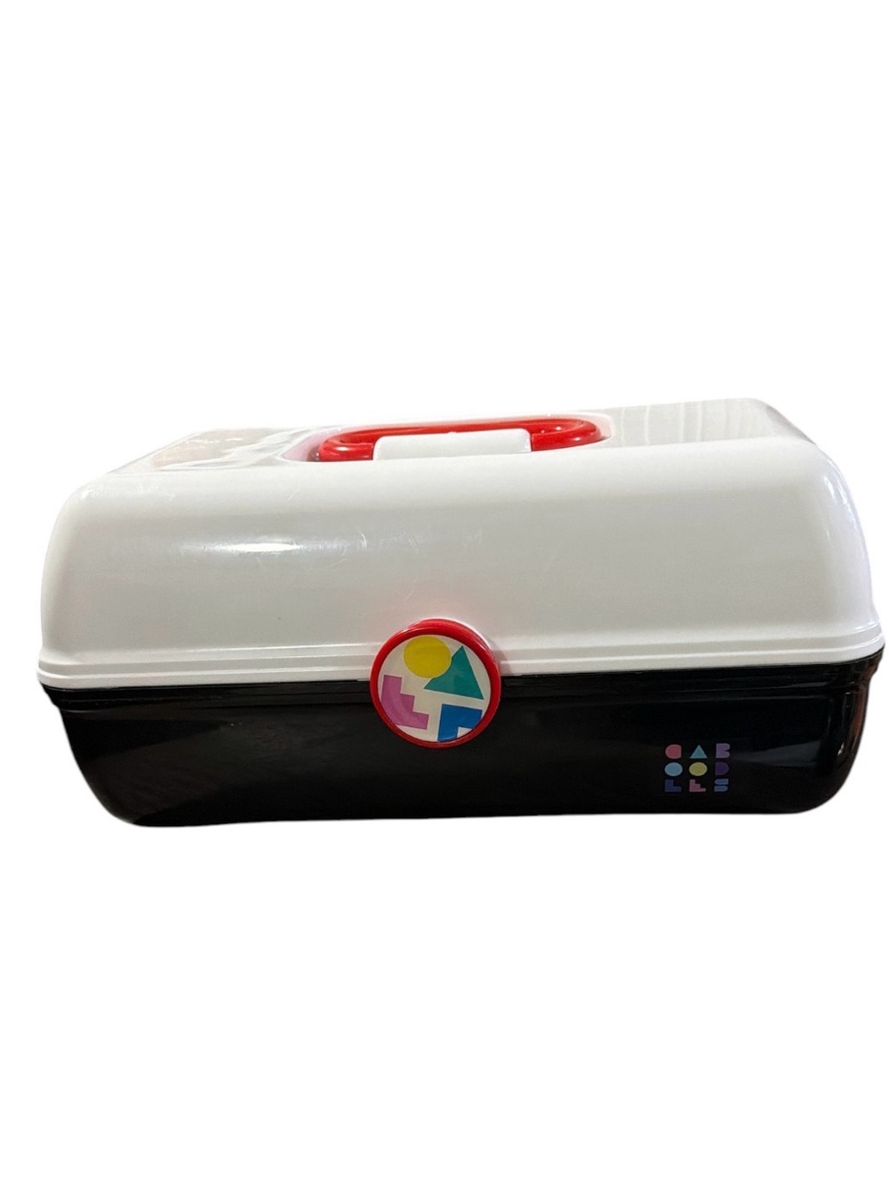 Caboodles Black & White Storage Box with Red Handle